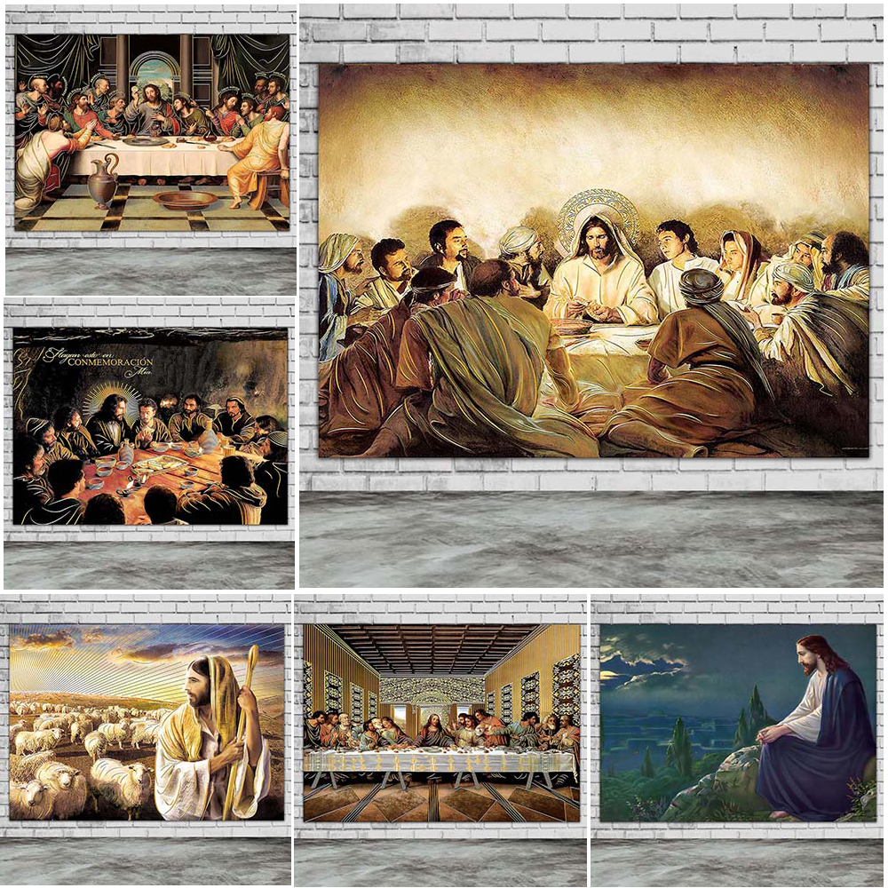 최후의 만찬 예수 그리스도 벽 예술 캔버스 회화 예루살렘 마운트 종교 유적 포스터 및 인쇄 홈 인테리어